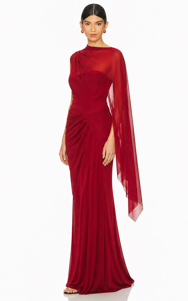 DRAPED VEIL GOWN