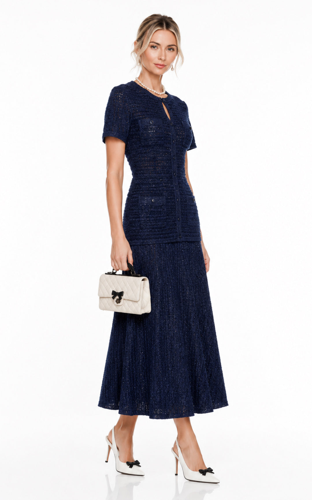 Pearl Blossom Knit Dress