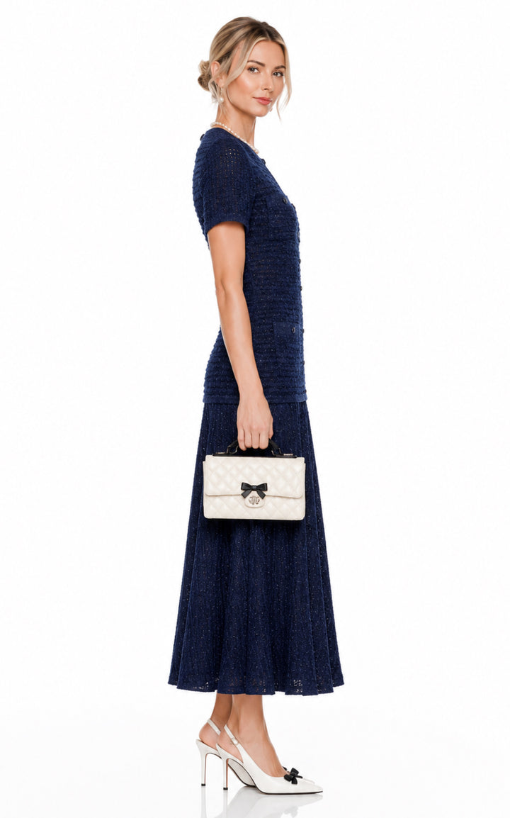 Pearl Blossom Knit Dress