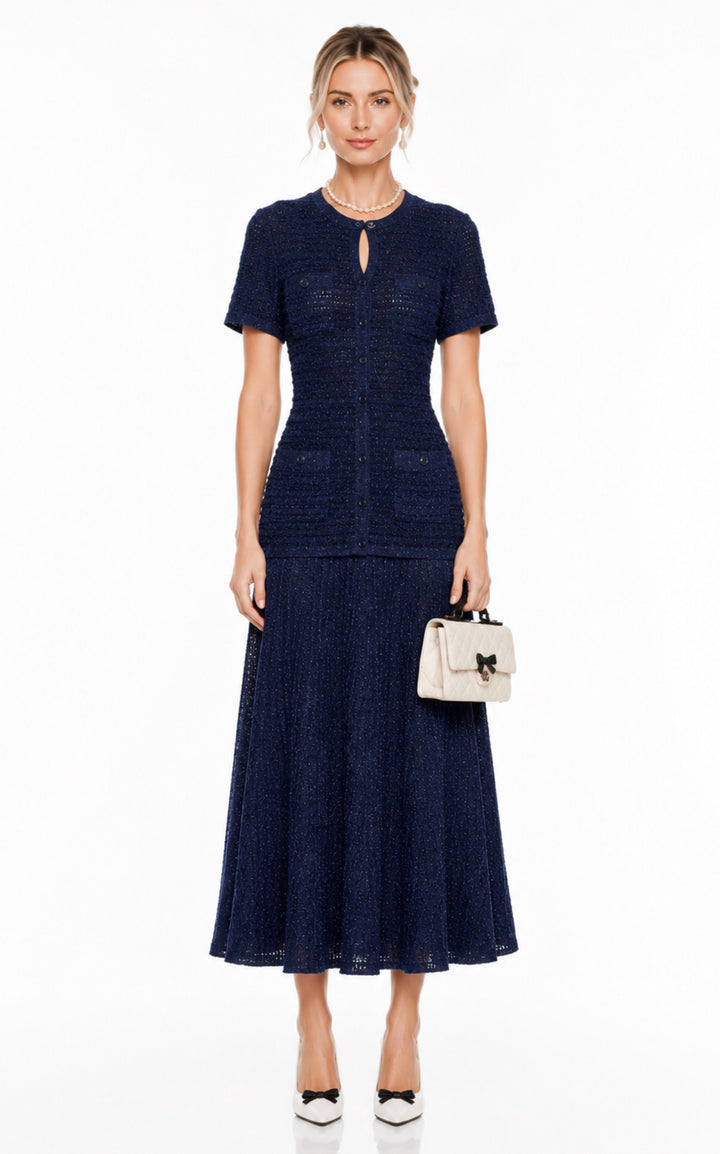 Pearl Blossom Knit Dress
