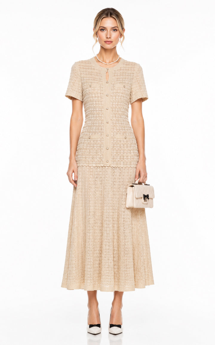 Pearl Blossom Knit Dress
