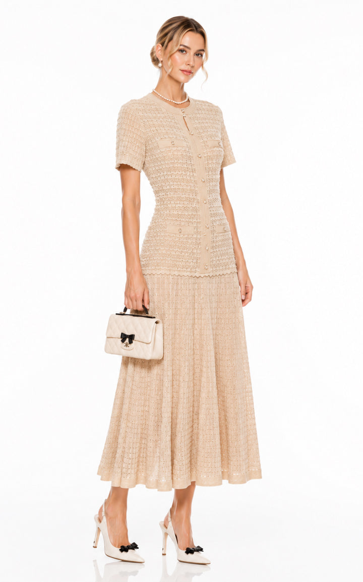 Pearl Blossom Knit Dress