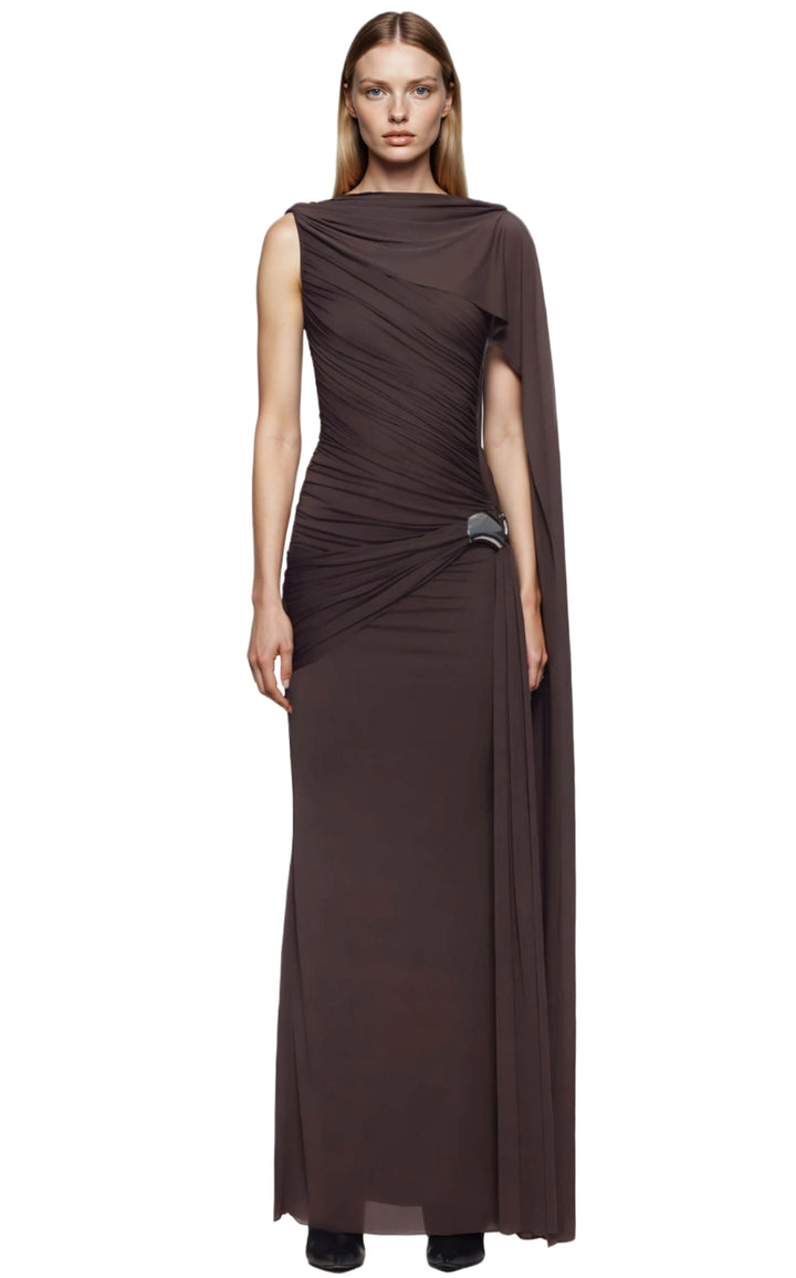 Mintaka Veil Draped Gown