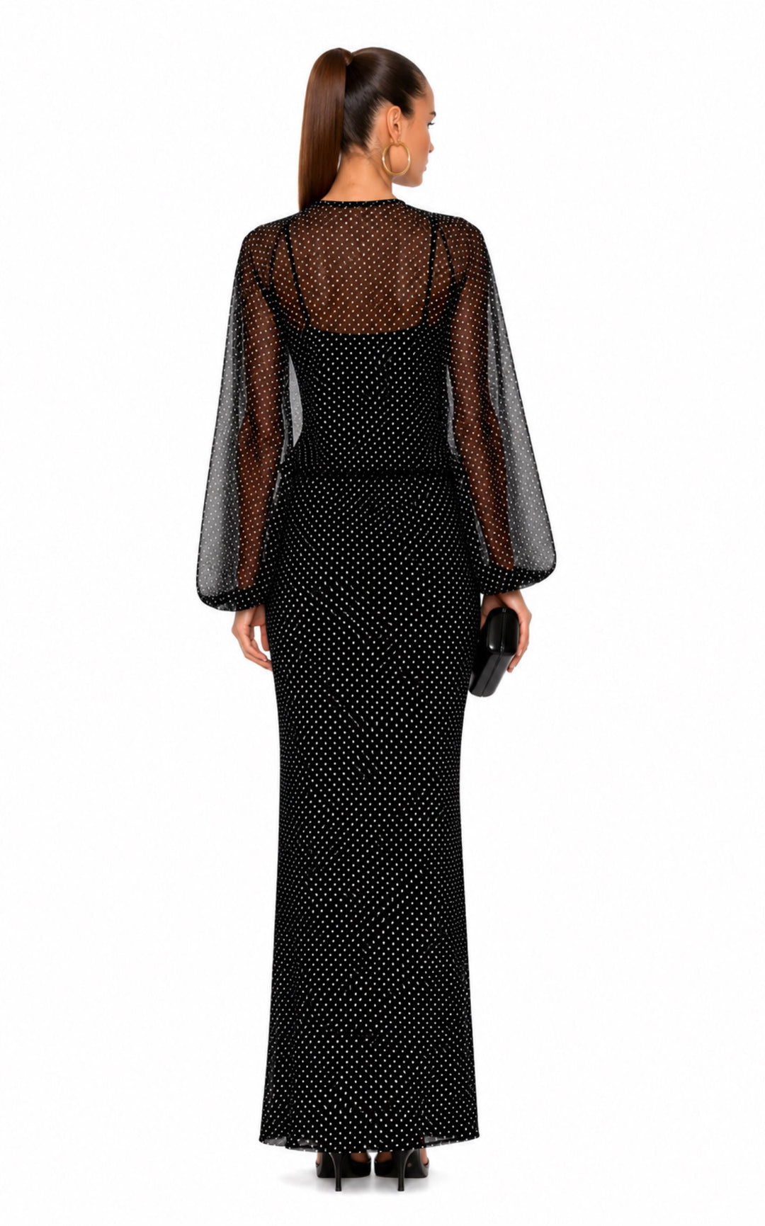 Margot Micro Polka Dot Maxi Dress