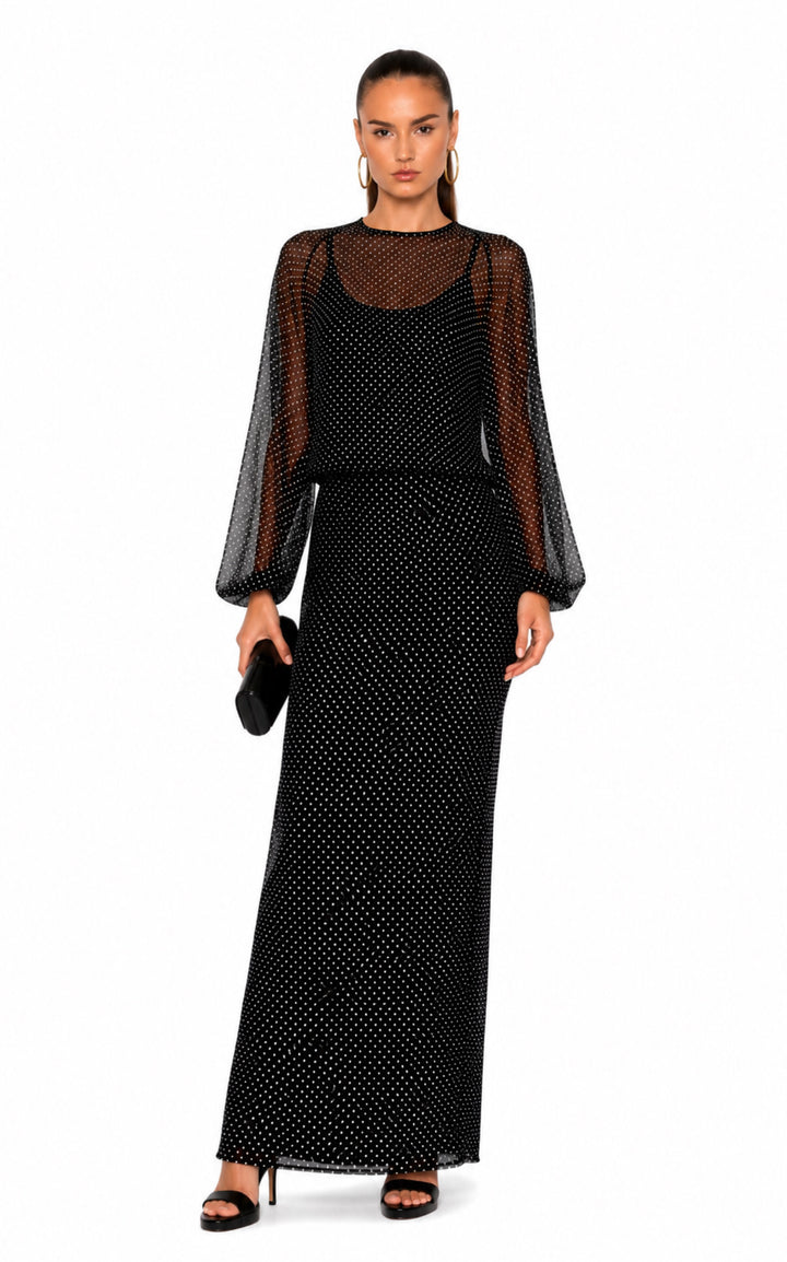 Margot Micro Polka Dot Maxi Dress