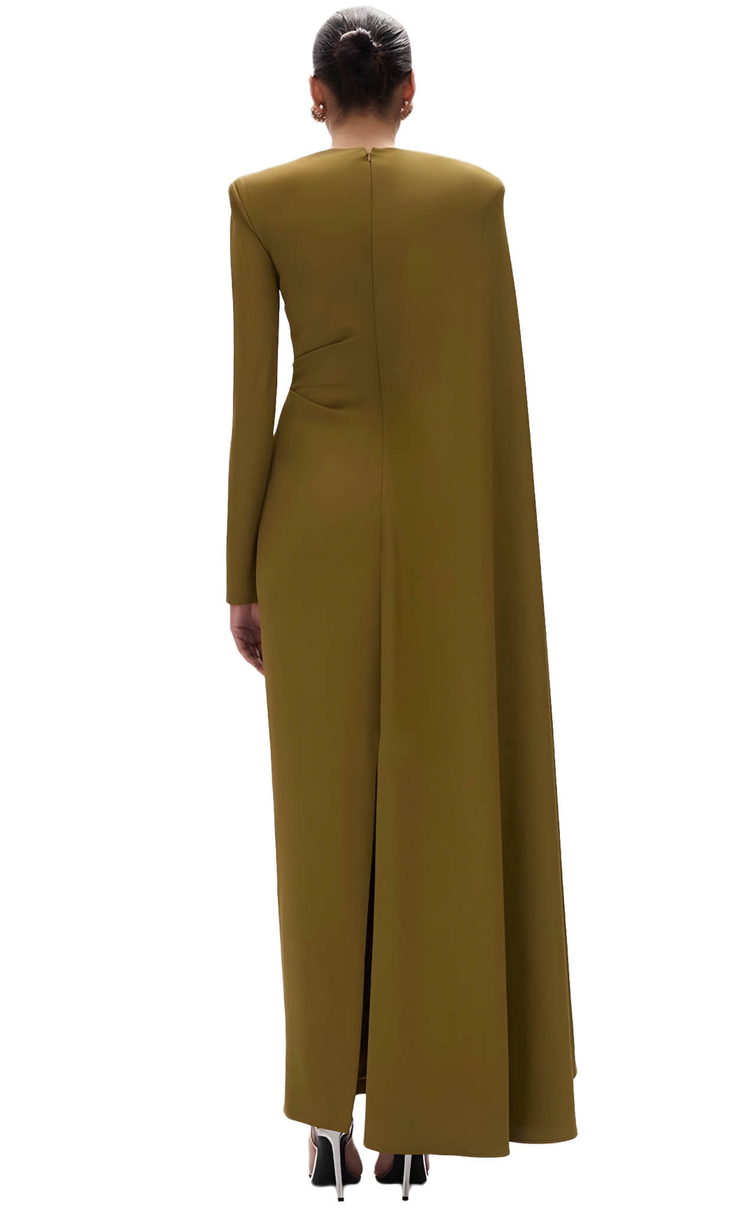 Asymmetric Draped Olive Gold