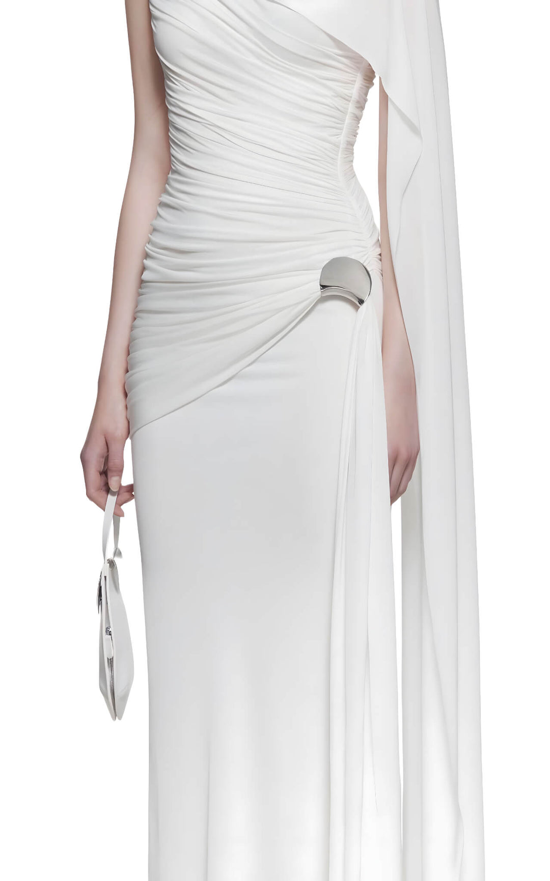 White Veil Draped Gown