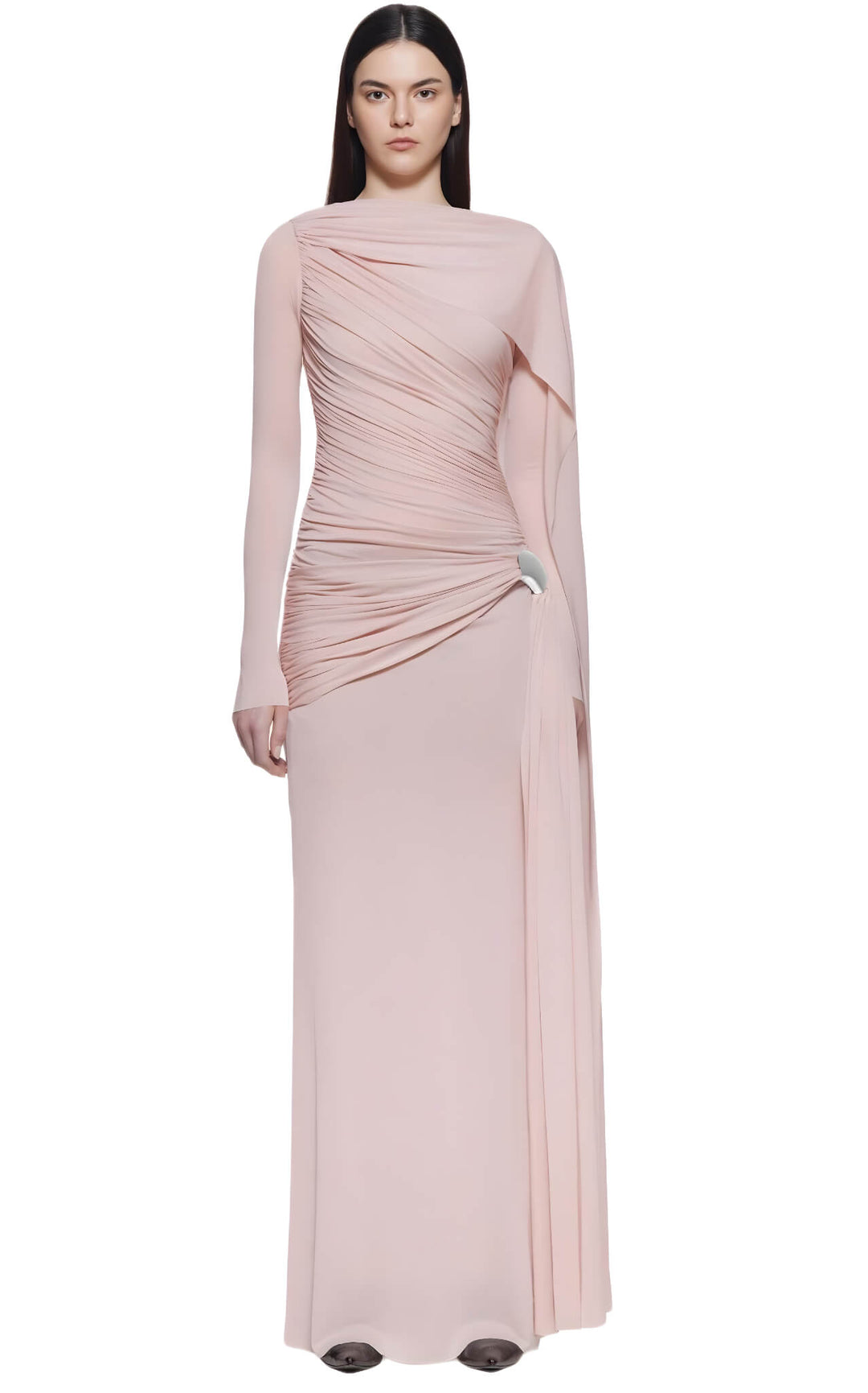 Rose Veil Draped Gown